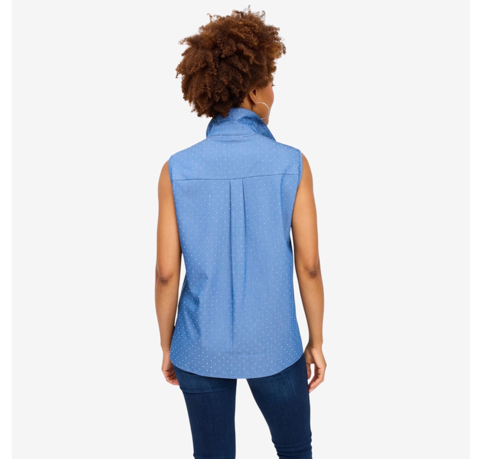 Image 125677_ALTMORE3.jpg, Product 125-677 / Price $70.00, Brian Bailey Sleeveless Button Down Shirt with Heat Set Crystals from Brian Bailey on TSC.ca's Fashion department