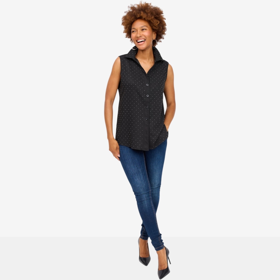 Image 125677_ALTMORE6.jpg, Product 125-677 / Price $80.00, Brian Bailey Sleeveless Button Down Shirt with Heat Set Crystals from Brian Bailey on TSC.ca's Fashion department