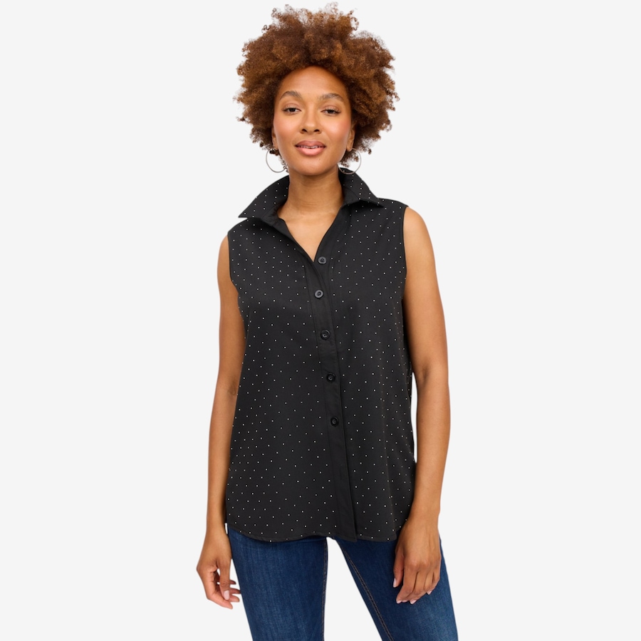 Image 125677_BLK.jpg, Product 125-677 / Price $80.00, Brian Bailey Sleeveless Button Down Shirt with Heat Set Crystals from Brian Bailey on TSC.ca's Fashion department