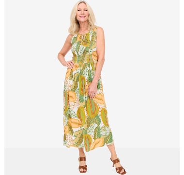 Brian Bailey Printed Smocked Dress