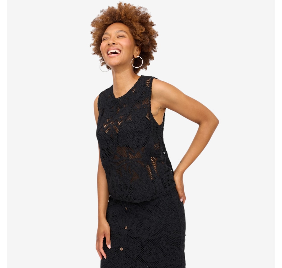 Image 125682_BLK.jpg, Product 125-682 / Price $125.00, Brian Bailey Crochet Lace Sleeveless Top from Brian Bailey on TSC.ca's Fashion department