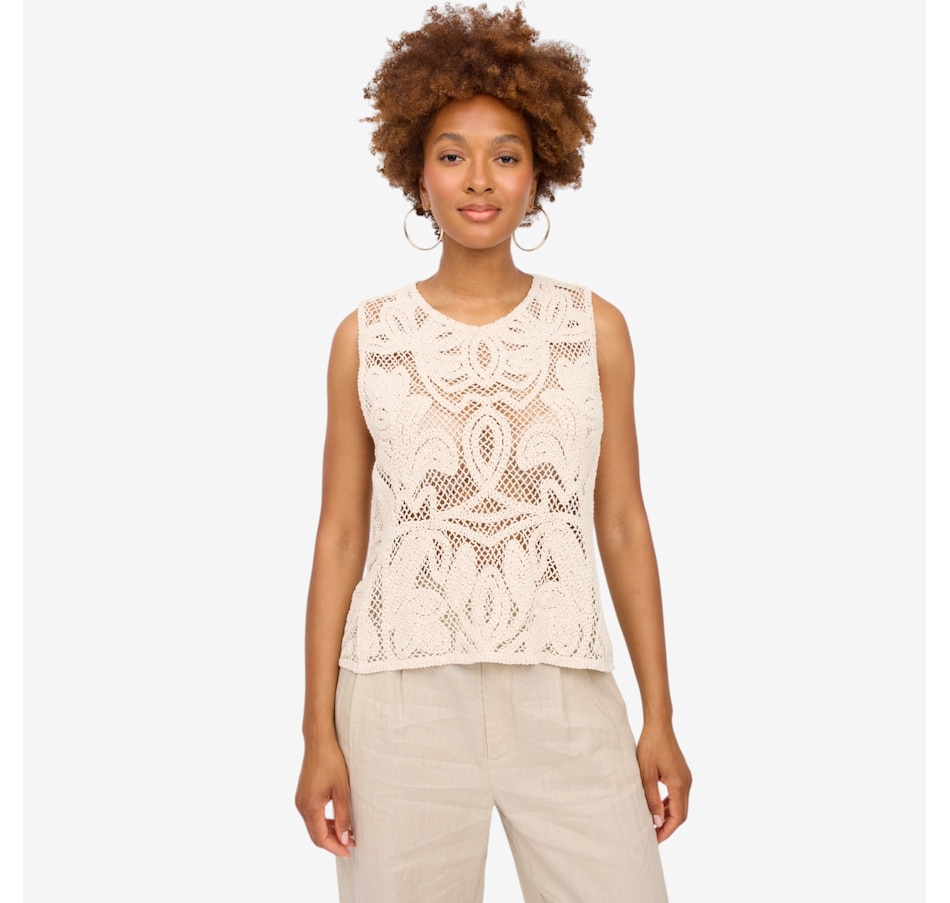 Image 125682_NAT.jpg, Product 125-682 / Price $125.00, Brian Bailey Crochet Lace Sleeveless Top from Brian Bailey on TSC.ca's Fashion department