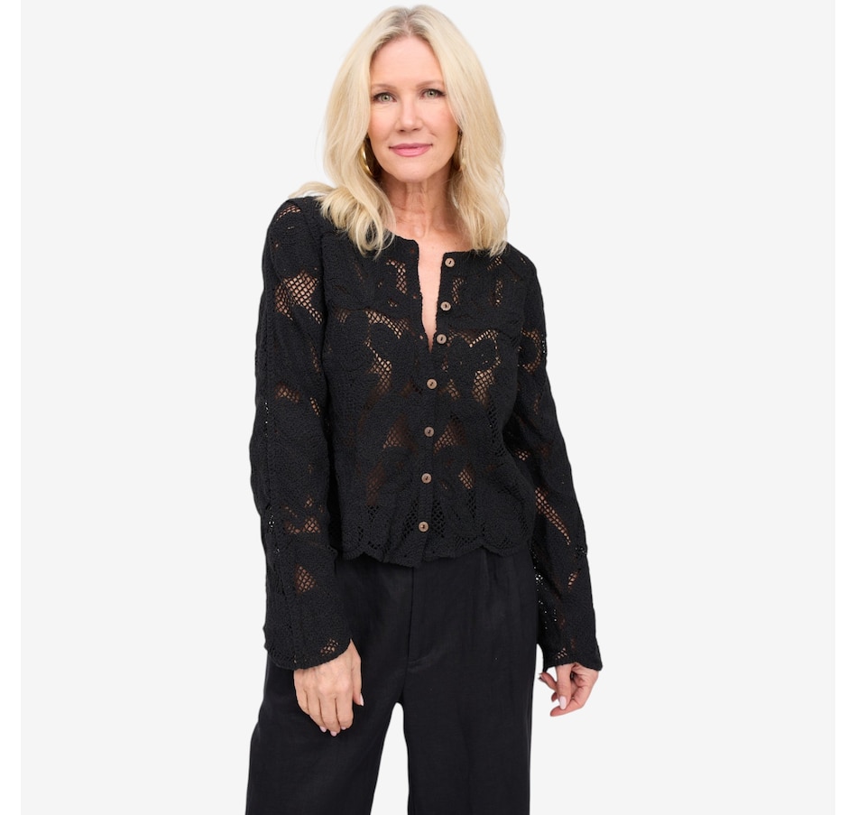 Image 125684_BLK.jpg, Product 125-684 / Price $190.00, Brian Bailey Crochet Lace Cardigan from Brian Bailey on TSC.ca's Fashion department
