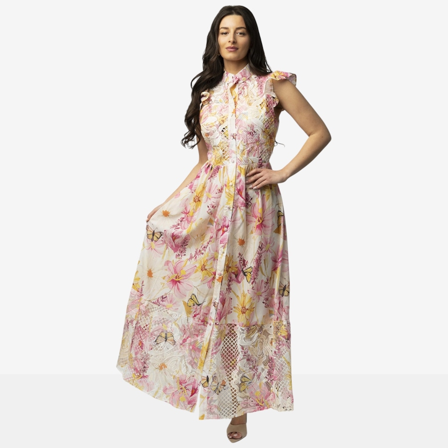 Image 125709_PNK.jpg, Product 125-709 / Price $139.88, Katherine Karambelas Ruffle Sleeve Maxi Dress from Katherine Karambelas on TSC.ca's Fashion department