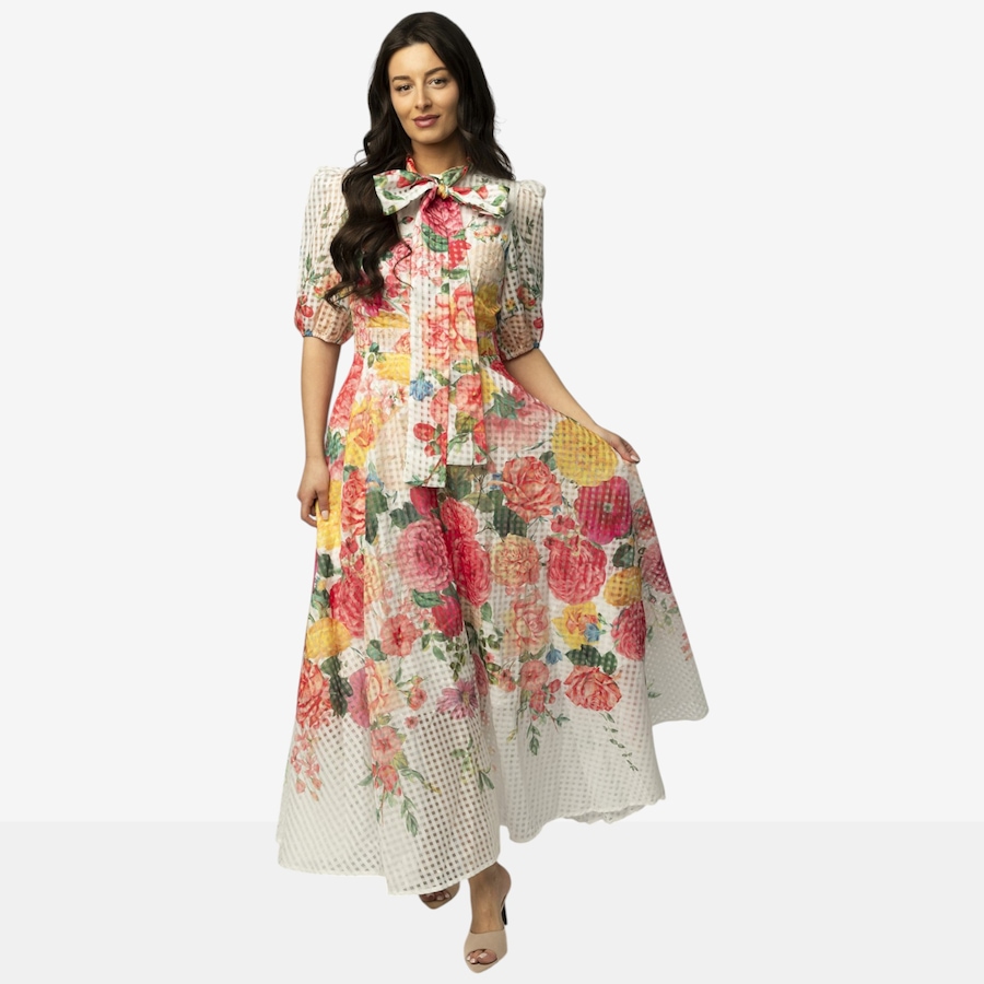 Image 125710_WHT.jpg, Product 125-710 / Price $149.88, Katherine Karambelas Maxi Dress with Scarf Collar from Katherine Karambelas on TSC.ca's Fashion department