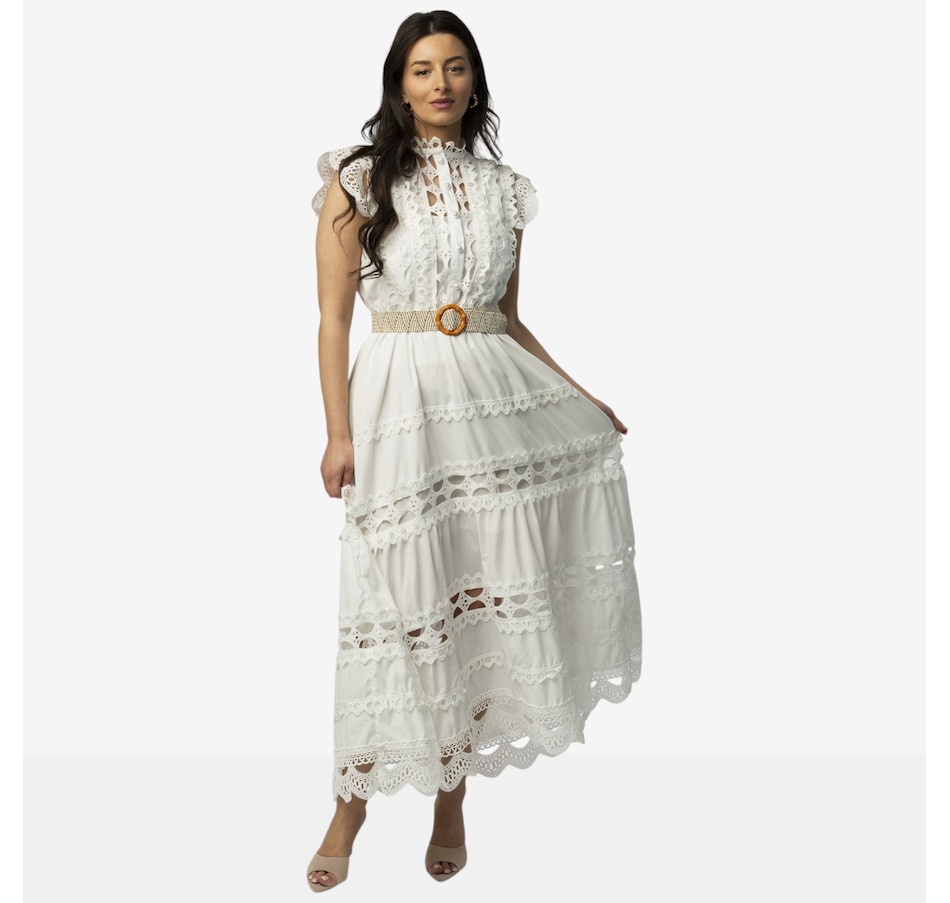 Image 125712_WHT.jpg, Product 125-712 / Price $270.00, Katherine Karambelas Sleeveless Lace Maxi Dress from Katherine Karambelas on TSC.ca's Fashion department