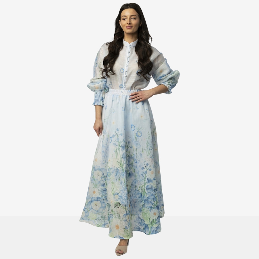 Image 125722_BLU.jpg, Product 125-722 / Price $149.88, Katherine Karambelas Two-Piece Set: Button Down Blouse and A-Line Skirt from Katherine Karambelas on TSC.ca's Fashion department