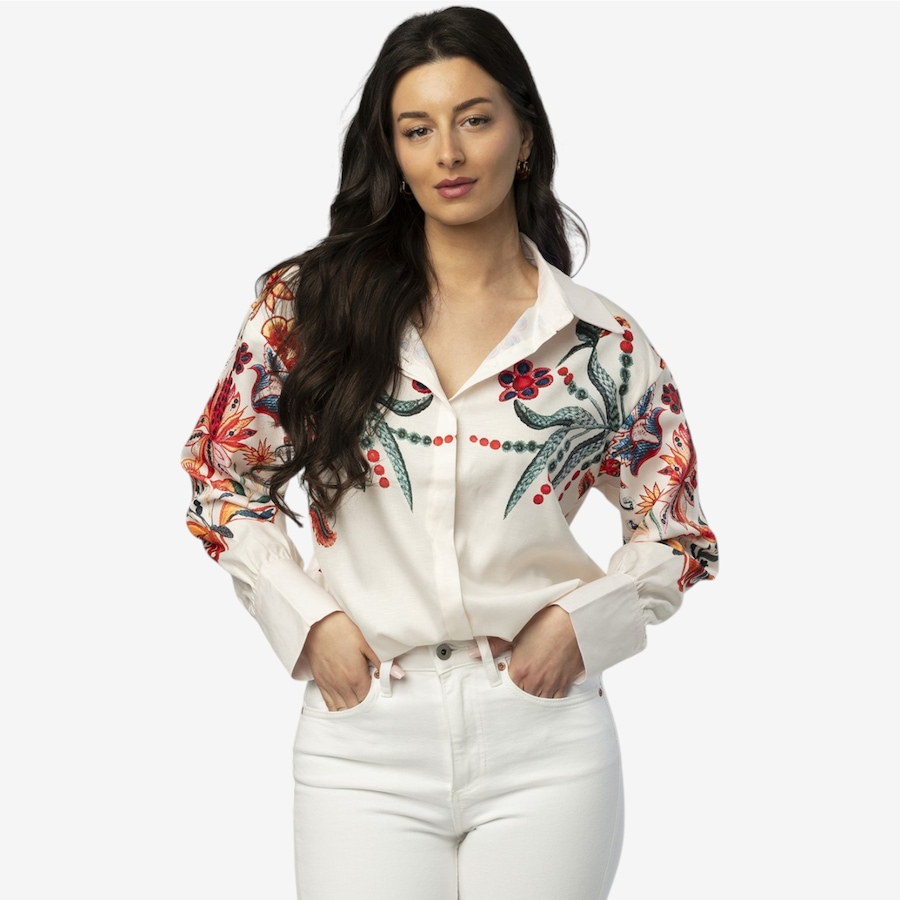 Image 125723_CRM.jpg, Product 125-723 / Price $59.88, Katherine Karambelas Embroidered Button Down Blouse from Katherine Karambelas on TSC.ca's Fashion department