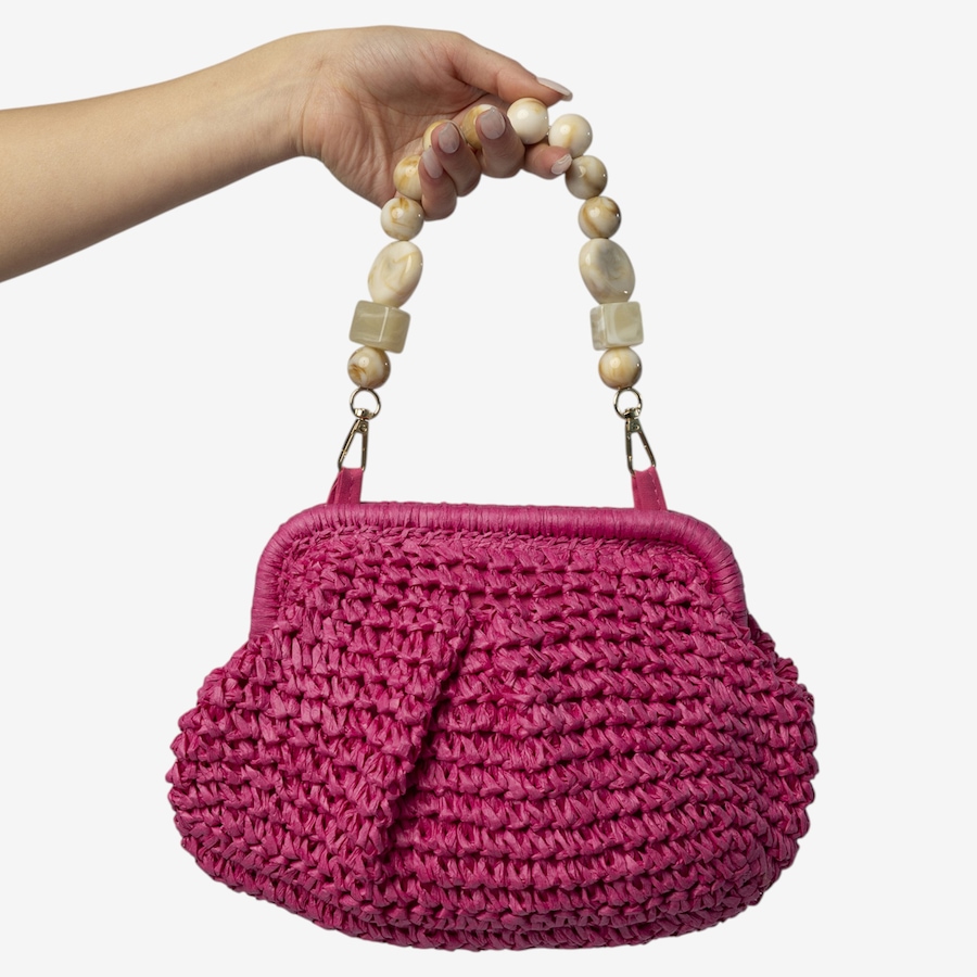 Image 125725_RSE.jpg, Product 125-725 / Price $49.88, Katherine Karambelas Woven Clutch with Removable Beaded Handle from Katherine Karambelas on TSC.ca's Fashion department