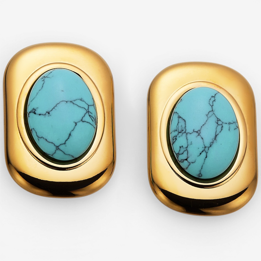 Image 125737_TRQ.jpg, Product 125-737 / Price $39.88, Katherine Karambelas Oval Cabochon Earrings from Katherine Karambelas on TSC.ca's Jewellery department