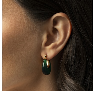 Katherine Karambelas Resin Moon Hoop Earrings
