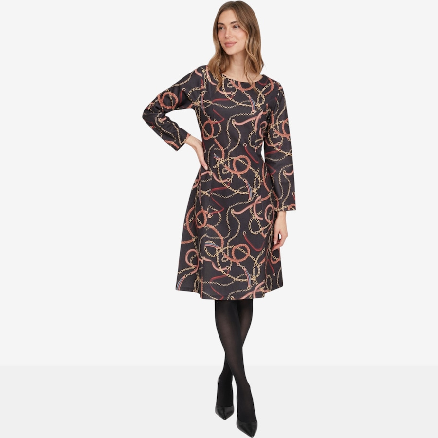 Image 125785_BLK.jpg, Product 125-785 / Price $104.99, Guillaume Chain Belt Print Dress from Guillaume on TSC.ca's Fashion department