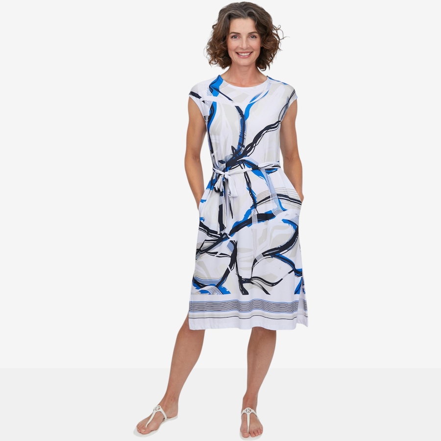 Image 125850_SDM.jpg, Product 125-850 / Price $114.99, Mr. Max Diana Brazil Knit Border Print Dress from Mr. Max on TSC.ca's Fashion department