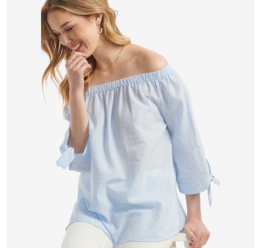 Charlie Paige Betty Seersucker Blouse