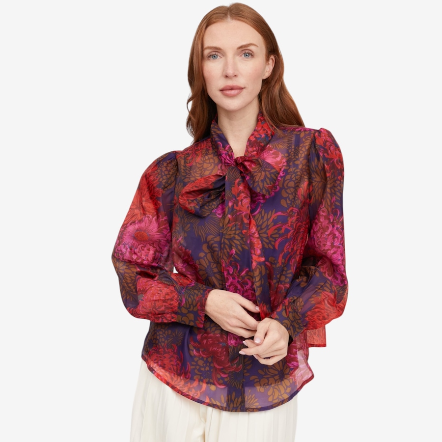 Image 126278_MAGFL.jpg, Product 126-278 / Price $89.99, C Wonder Printed Sheer Bow Blouse and Slip Cami from C. Wonder  on TSC.ca's Fashion department