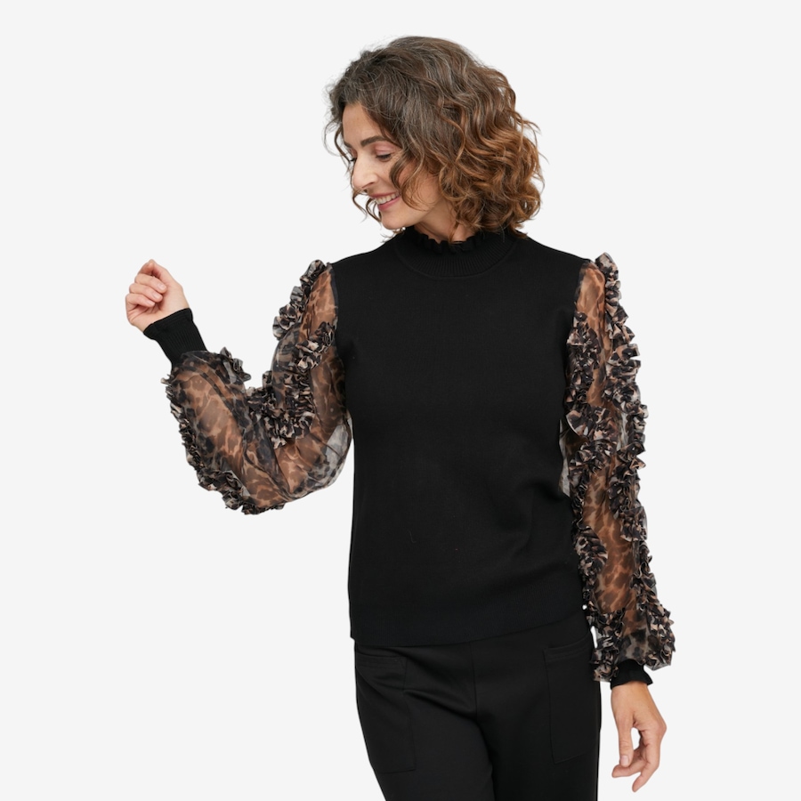 Image 126280_ALTMORE3.jpg, Product 126-280 / Price $89.99, C Wonder Mock Neck Sweater With Printed Mesh Sleeve from C. Wonder on TSC.ca's Fashion department
