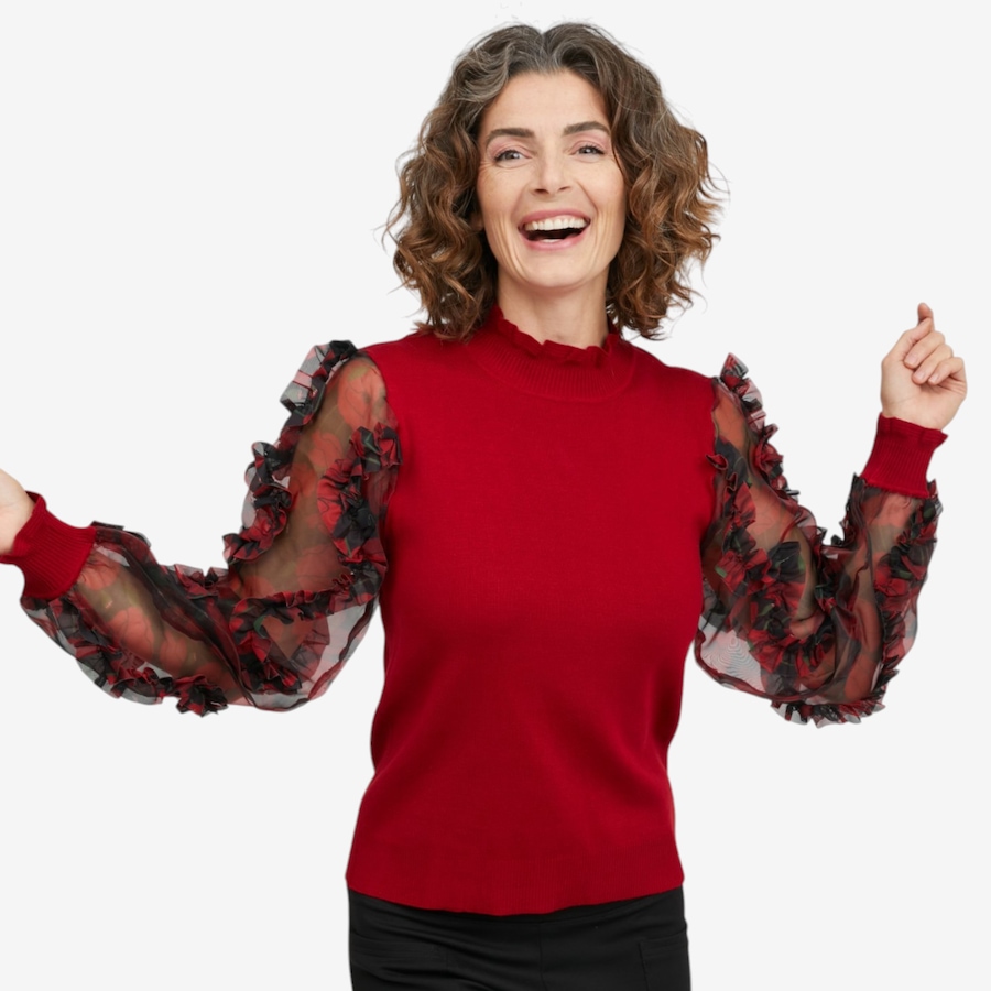 Image 126280_ALTMORE4.jpg, Product 126-280 / Price $89.99, C Wonder Mock Neck Sweater With Printed Mesh Sleeve from C. Wonder on TSC.ca's Fashion department