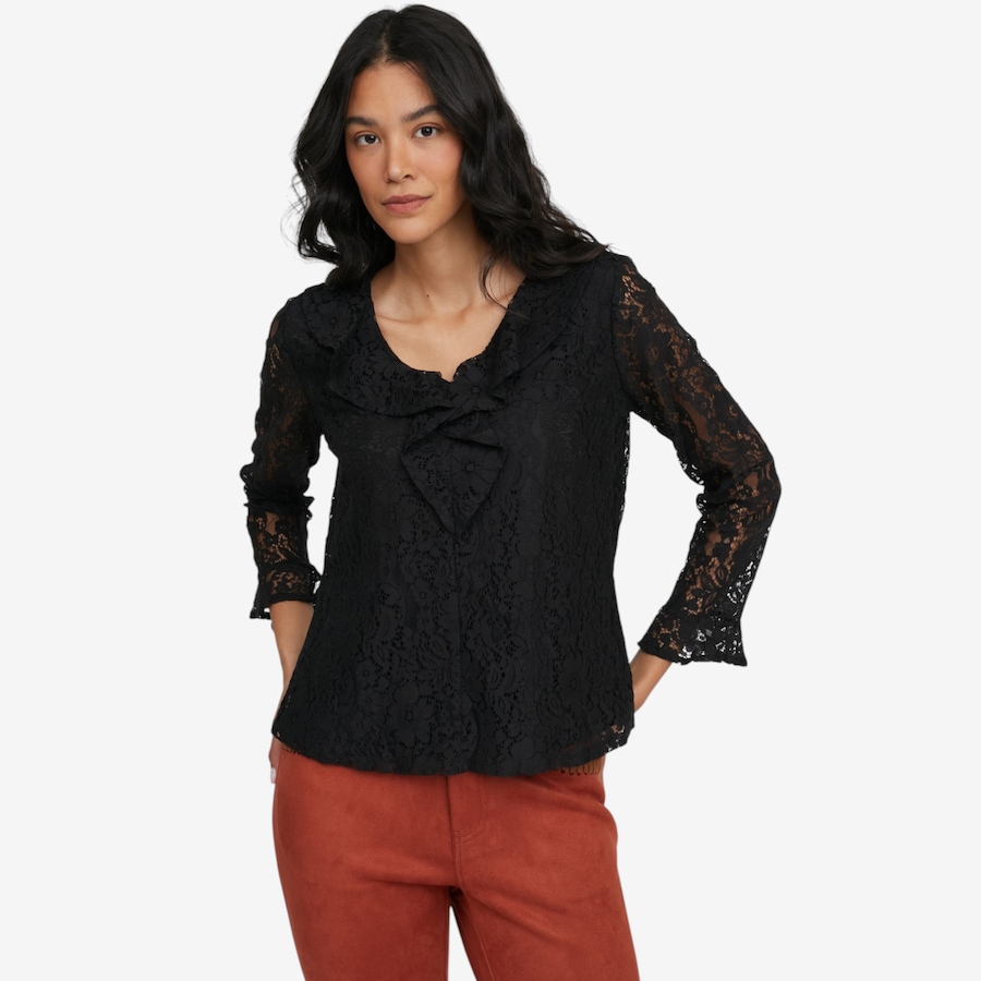 Image 126398_BLK.jpg, Product 126-398 / Price $79.99, Tower Hill Lace Ruffle Blouse from Tower Hill on TSC.ca's Fashion department