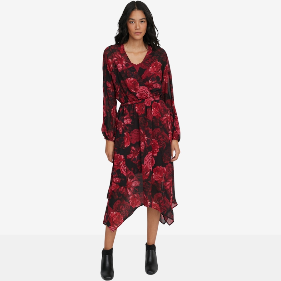 Image 126401_BURFL.jpg, Product 126-401 / Price $119.99, Tower Hill Handkercheif Hem Chiffon Boho Dress with separate Slip Dress from Tower Hill on TSC.ca's Fashion department