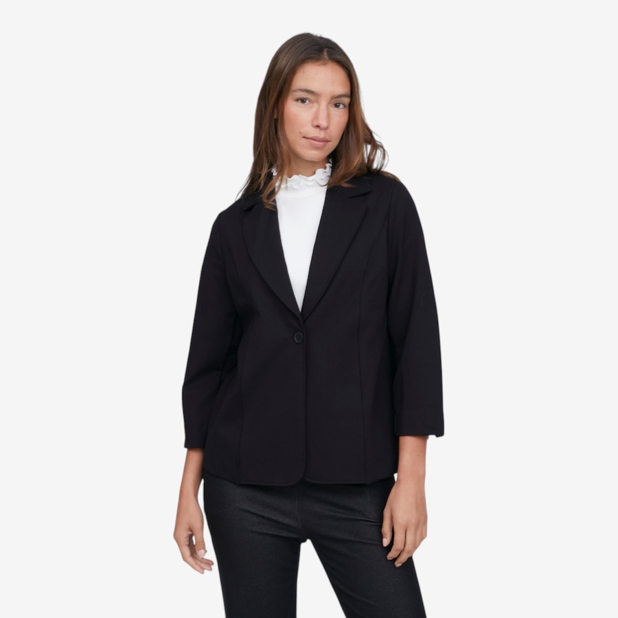 Image 126434_BLK.jpg, Product 126-434 / Price $84.99, Kim & Co Stretch Ponte Knit Essential Wrist Length Sl Blazer from Kim & Co. on TSC.ca's Fashion department