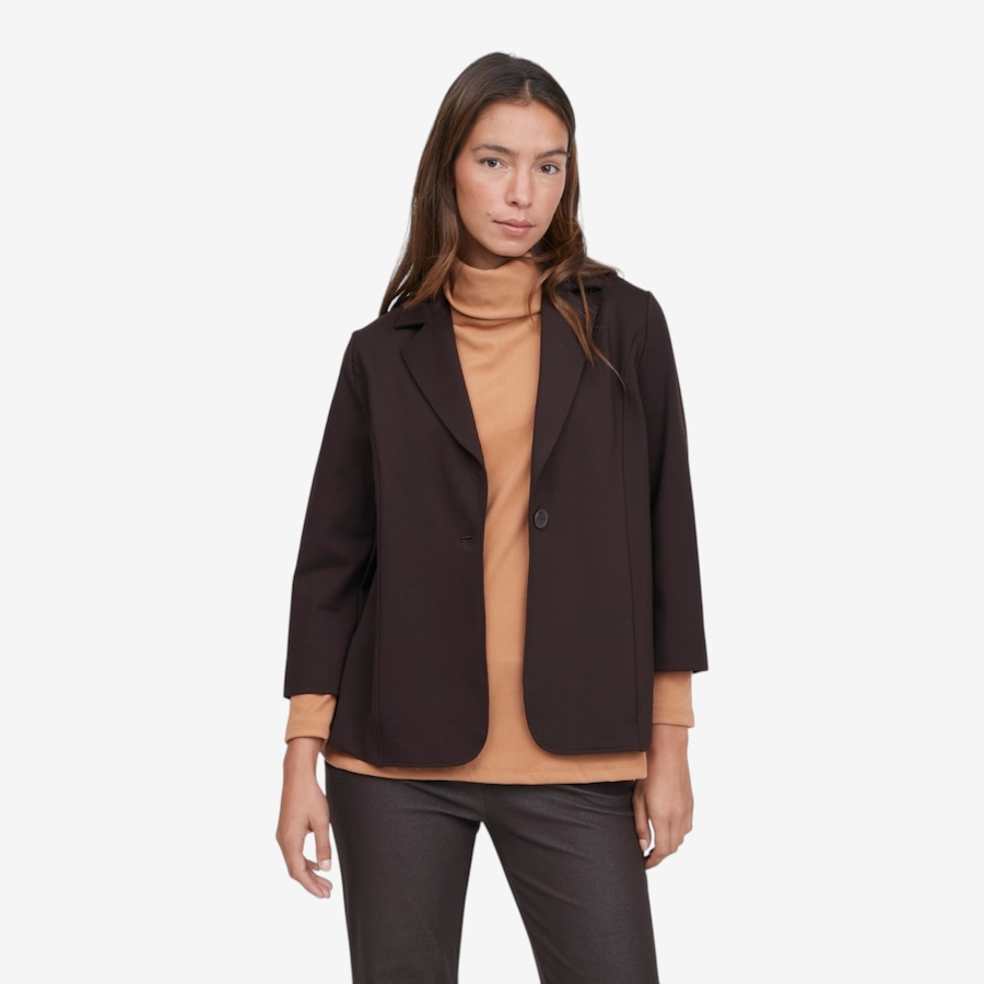 Image 126434_COF.jpg, Product 126-434 / Price $84.99, Kim & Co Stretch Ponte Knit Essential Wrist Length Sl Blazer from Kim & Co. on TSC.ca's Fashion department