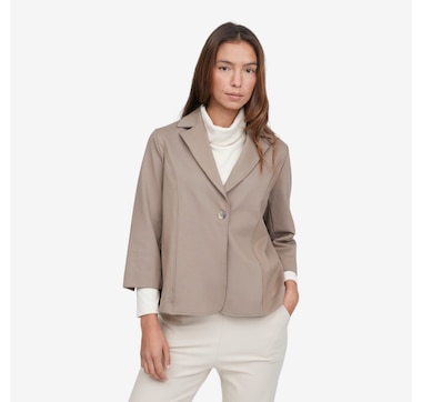 Kim &amp; Co Stretch Ponte Knit Essential Wrist Length Sl Blazer