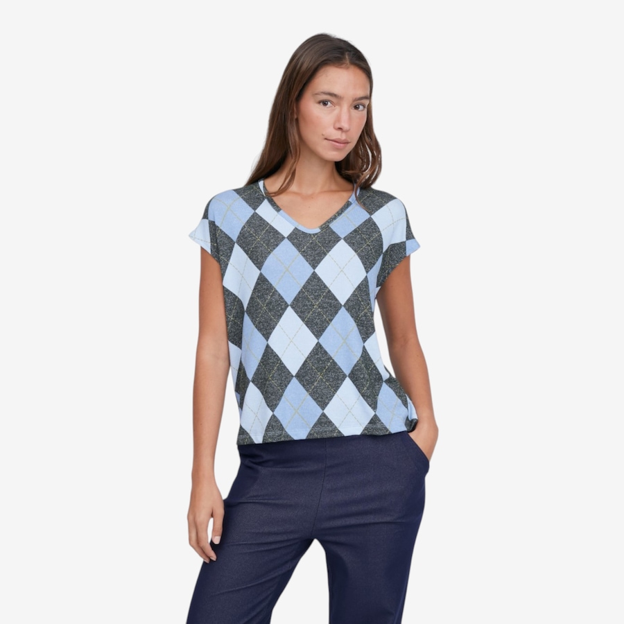 Image 126436_BLMU.jpg, Product 126-436 / Price $49.99, Kim & Co Printed Fine Sweater Knit Vest Top from Kim & Co. on TSC.ca's Fashion department