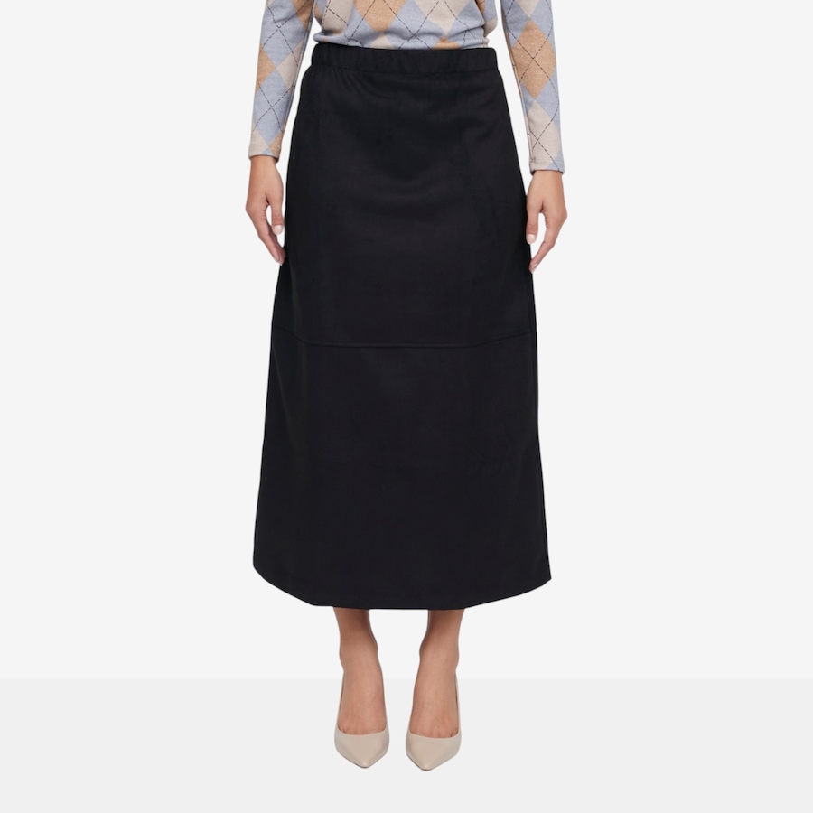 Image 126449_BLK.jpg, Product 126-449 / Price $79.99, Kim & Co Stretch Faux Suede Long Skirt from Kim & Co. on TSC.ca's Fashion department