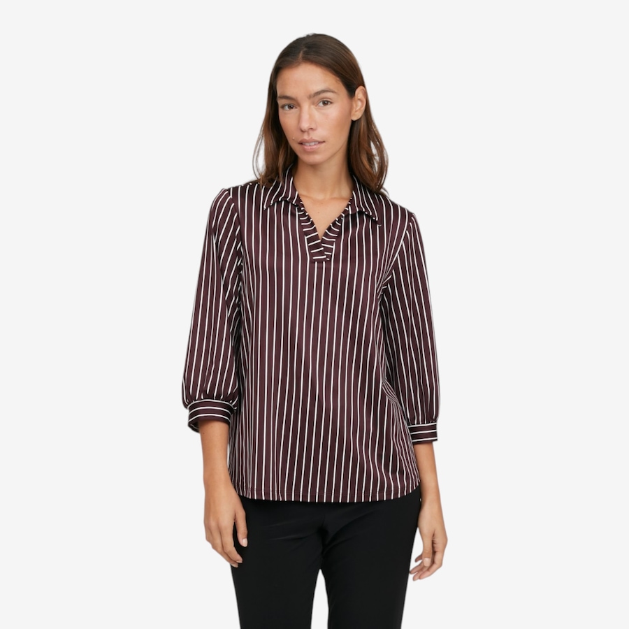 Image 126453_BRGEC.jpg, Product 126-453 / Price $69.99, Kim & Co Brazil Knit Johnny Collar 3/4 SL Shirt from Kim & Co. on TSC.ca's Fashion department