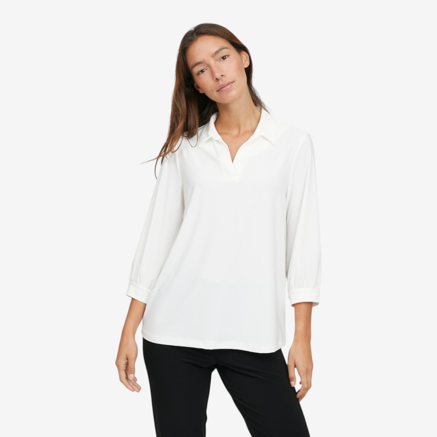 Image 126453_ECR.jpg, Product 126-453 / Price $69.99, Kim & Co Brazil Knit Johnny Collar 3/4 SL Shirt from Kim & Co. on TSC.ca's Fashion department