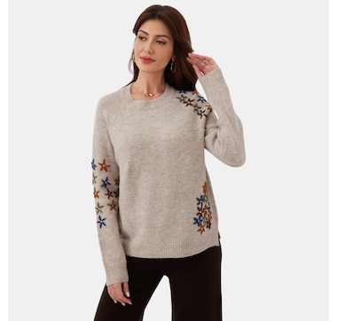 Orange Fashion Village Wildflower Meadow Sweater