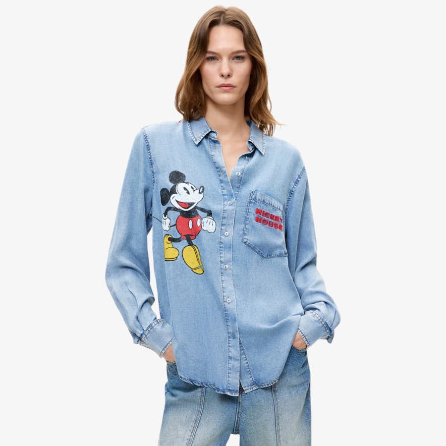 Image 126499_BLU.jpg, Product 126-499 / Price $189.99, Desigual Denim Mickey Long Sleeve Shirt from Desigual on TSC.ca's Fashion department