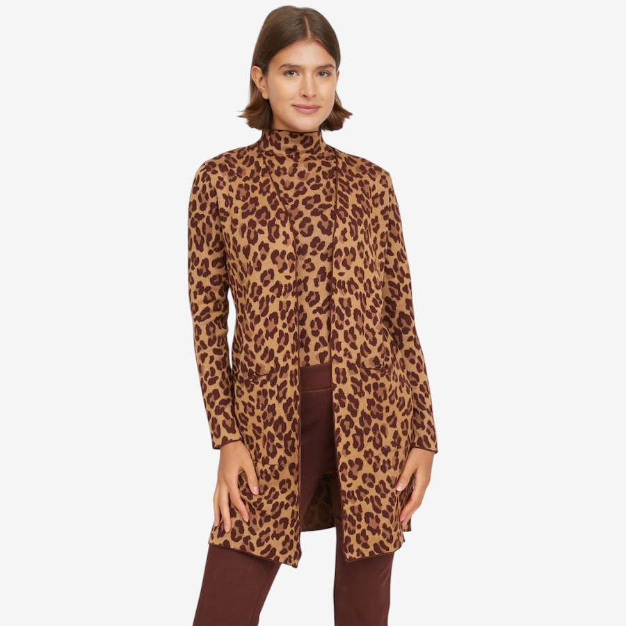 Image 126607_ALTMORE3.jpg, Product 126-607 / Price $59.99, Nina Leonard Long Sleeve Jacquard Sweater Cardigan from Nina Leonard on TSC.ca's Fashion department