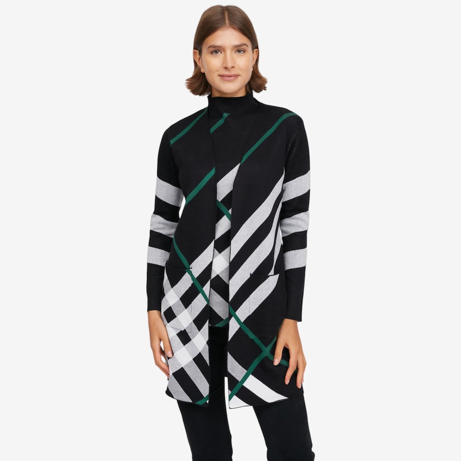 Image 126607_ALTMORE4.jpg, Product 126-607 / Price $59.99, Nina Leonard Long Sleeve Jacquard Sweater Cardigan from Nina Leonard on TSC.ca's Fashion department