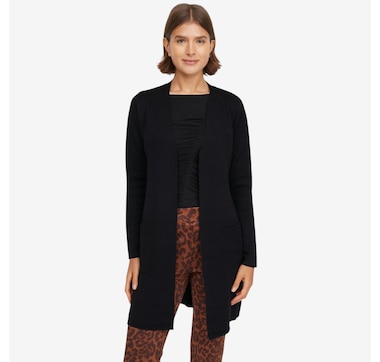 Nina Leonard Long Sleeve Jacquard Sweater Cardigan