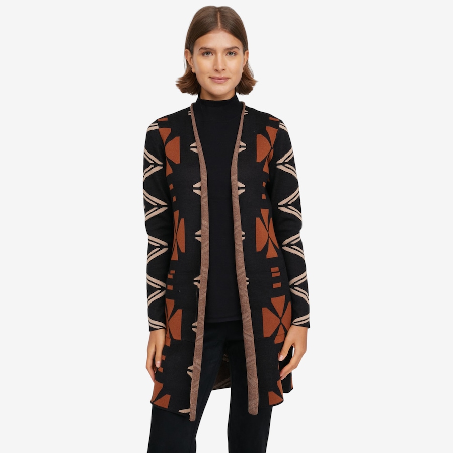 Image 126607_COGTL.jpg, Product 126-607 / Price $59.99, Nina Leonard Long Sleeve Jacquard Sweater Cardigan from Nina Leonard on TSC.ca's Fashion department