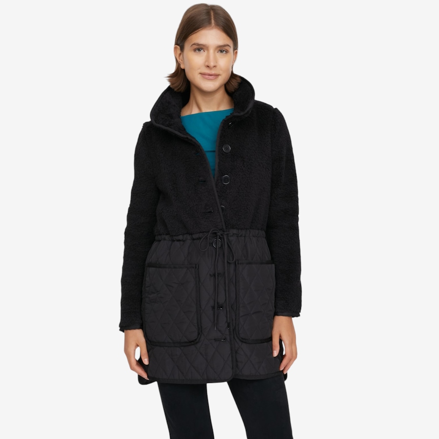 Image 126608_BLK.jpg, Product 126-608 / Price $59.99, Nina Leonard Long Sleeve Button Front Jacket with Faux Sherpa Top from Nina Leonard on TSC.ca's Fashion department