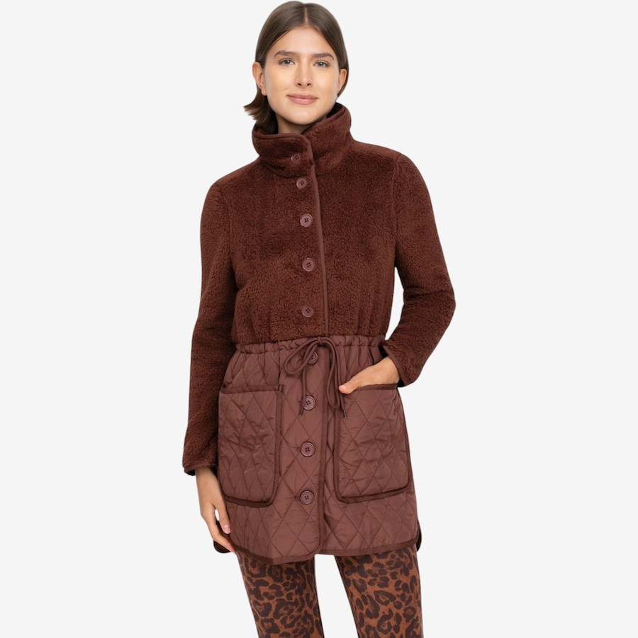 Image 126608_HYC.jpg, Product 126-608 / Price $59.99, Nina Leonard Long Sleeve Button Front Jacket with Faux Sherpa Top from Nina Leonard on TSC.ca's Fashion department