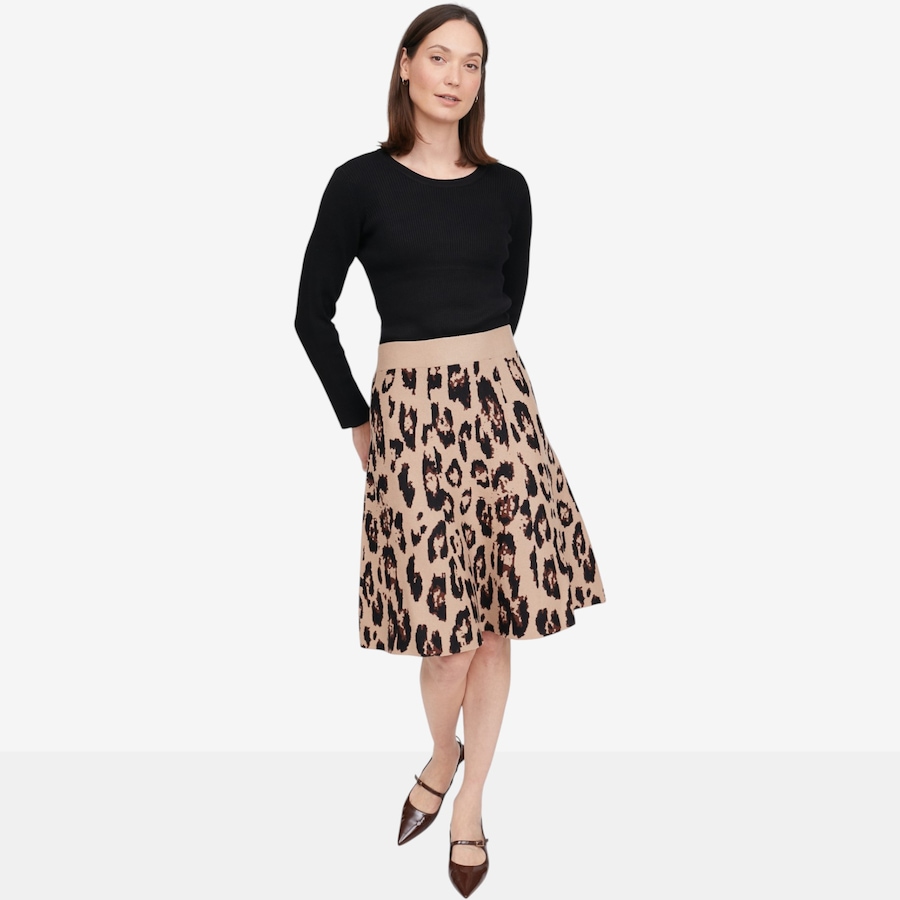 Image 126611_ALTMORE1.jpg, Product 126-611 / Price $89.99, Nina Leonard 2-Piece Long Sleeve Ribbed Top and Jacquard Flare Skirt from Nina Leonard on TSC.ca's Fashion department