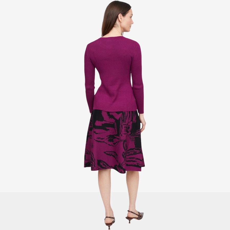 Image 126611_ALTMORE4.jpg, Product 126-611 / Price $89.99, Nina Leonard 2-Piece Long Sleeve Ribbed Top and Jacquard Flare Skirt from Nina Leonard on TSC.ca's Fashion department