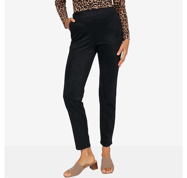 Nina Leonard Faux Suede Narrow Leg Pant