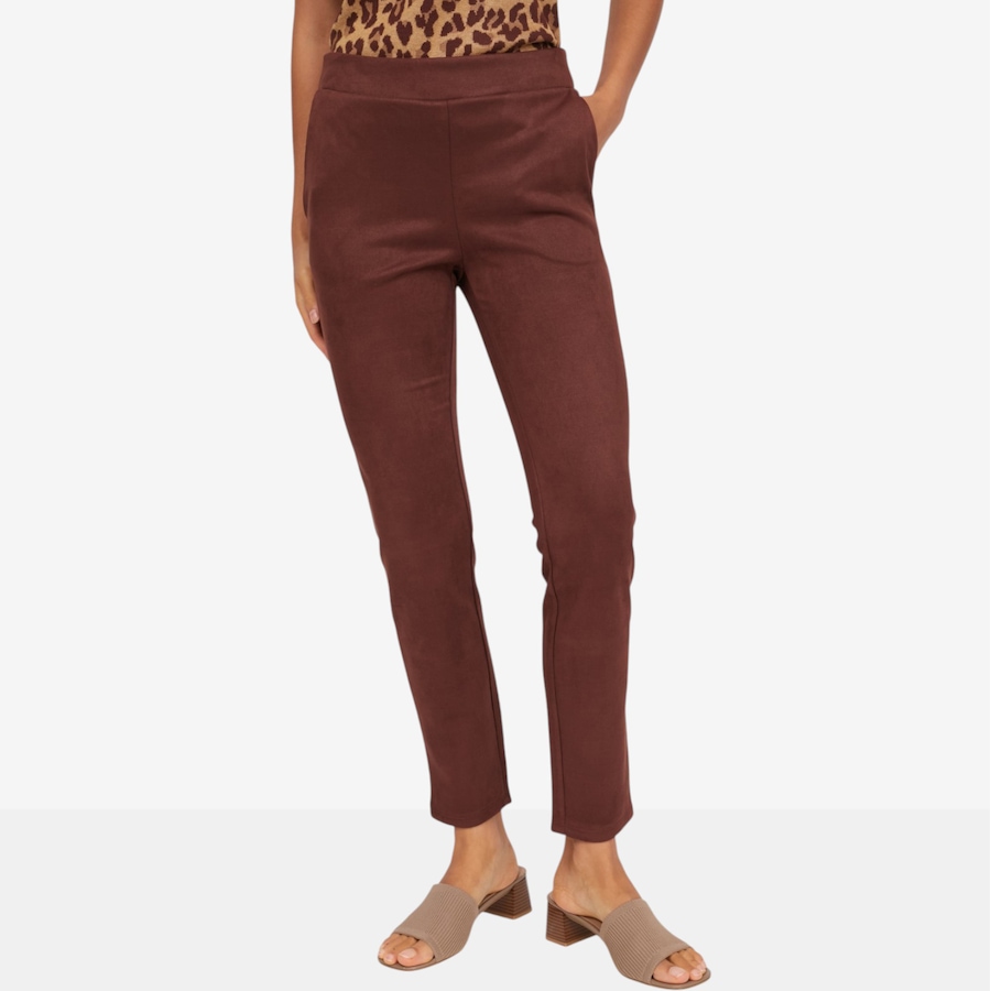 Image 126613_HYC.jpg, Product 126-613 / Price $49.99, Nina Leonard Faux Suede Narrow Leg Pant from Nina Leonard on TSC.ca's Fashion department