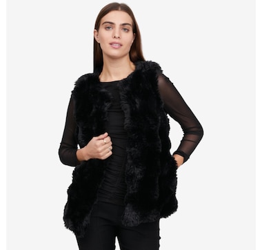 Nina Leonard Faux Fur Vest
