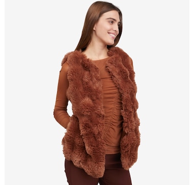 Nina Leonard Faux Fur Vest