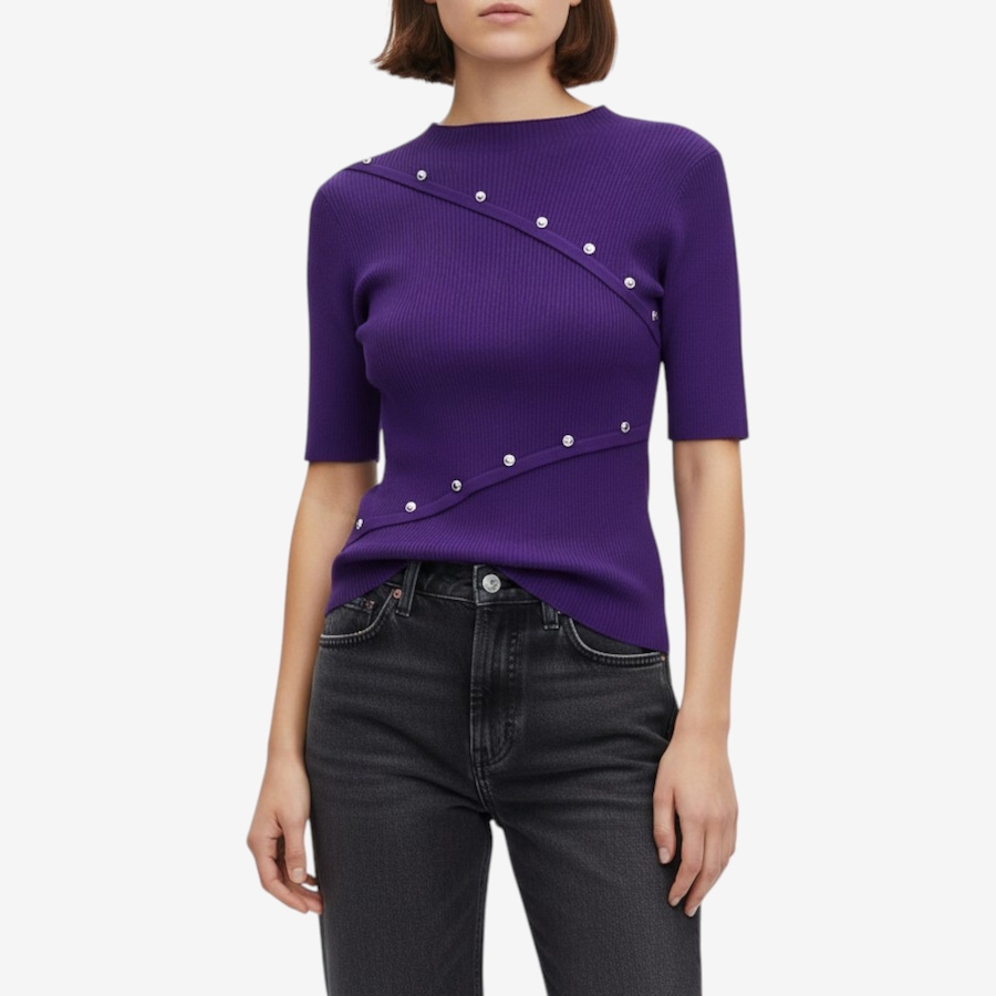 Image 126628_VIOIO.jpg, Product 126-628 / Price $49.99, Nina Leonard Elbow Sleeve Mock Neck Sweater from Nina Leonard on TSC.ca's Fashion department