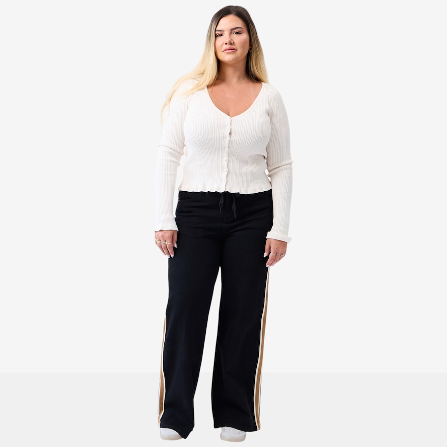 Image 126654_ALTMORE1.jpg, Product 126-654 / Price $128.00, Yoga Jeans Lily Wide Black with Black & Golden Stripe High Rise from Yoga Jeans on TSC.ca's Fashion department