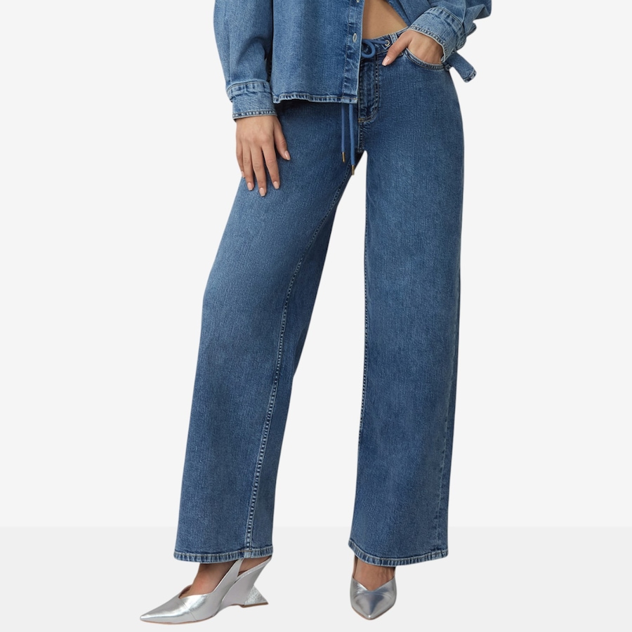 Image 126853_HRIND.jpg, Product 126-853 / Price $120.00, Lola Denim Remy Mid Rise Wide Leg Trouser from Lola Denim on TSC.ca's Fashion department