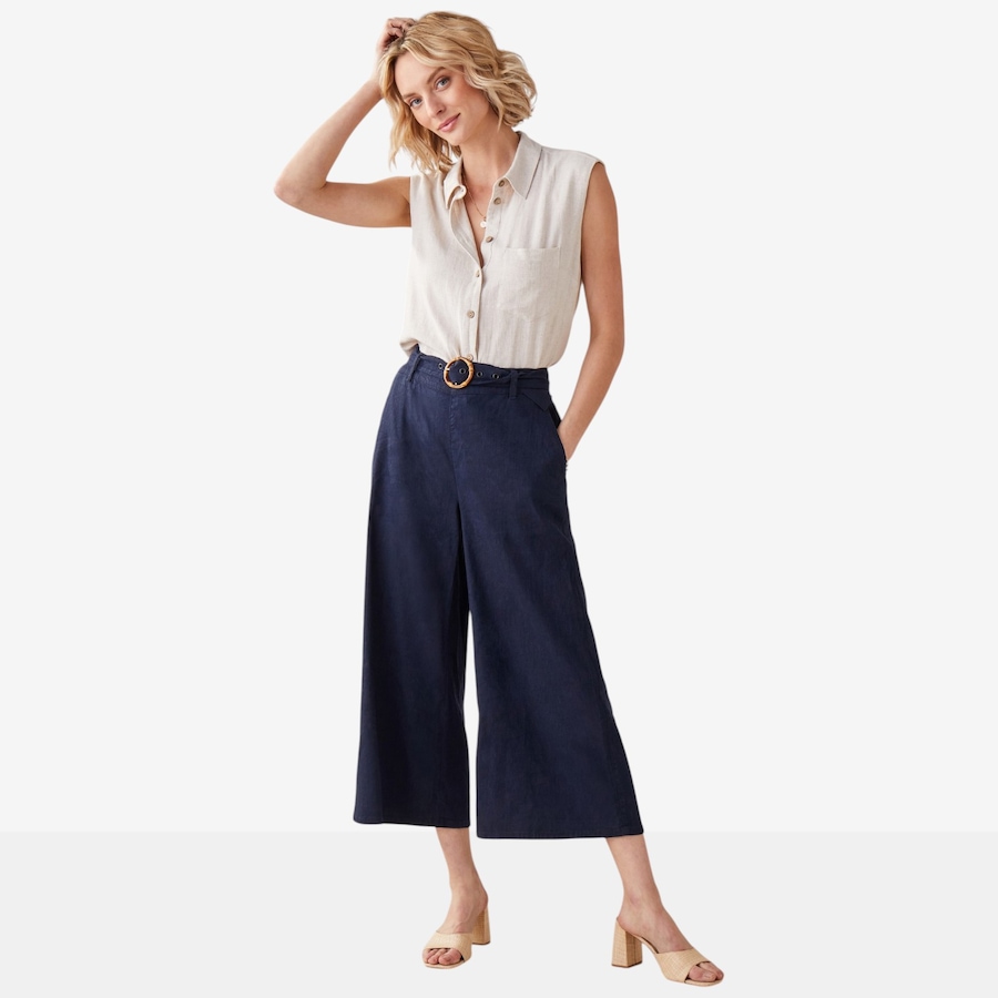 Image 126884_NVY.jpg, Product 126-884 / Price $74.99, Charlie Paige Seaside Belted Goucho from Charlie Paige on TSC.ca's Fashion department