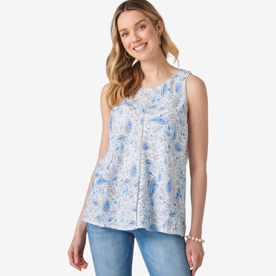 Image 126917_BLAOP.jpg, Product 126-917 / Price $59.99, Charlie Paige Linen Blend Paisley Print Top from Charlie Paige on TSC.ca's Fashion department