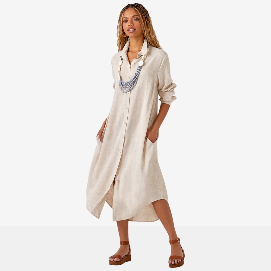 Image 126923_BGE.jpg, Product 126-923 / Price $59.88, Charlie Paige Classic Linen Shirt Dress from Charlie Paige on TSC.ca's Fashion department